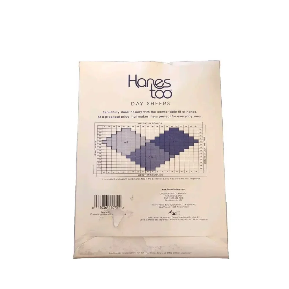 New Hanes Too Day Sheer Control top Pantyhose Style 136‎ Town Taupe Size AB
